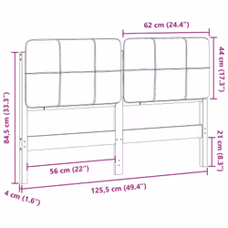 Tête De Lit Capitonnée Marron Et Taupe 120 Cm Pin Massif Vidaxl - Vue supplémentaire 2