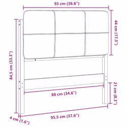 Tête De Lit Capitonnée Marron Et Taupe 90 Cm Pin Massif Vidaxl - Vue supplémentaire 2