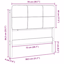 Tête De Lit Capitonnée Brun Et Gris Foncé 75 Cm Pin Massif Vidaxl - Vue supplémentaire 2