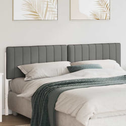 Tête De Lit Capitonnée Blanc Et Gris Clair 200 Cm Pin Massif Vidaxl