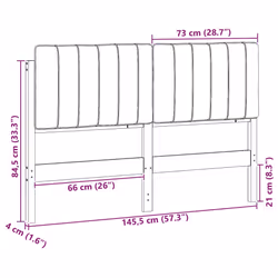 Tête De Lit Capitonnée Marron Et Taupe 140 Cm Pin Massif Vidaxl - Vue supplémentaire 2