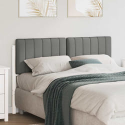 Tête De Lit Capitonnée Blanc Et Gris Clair 140 Cm Pin Massif Vidaxl