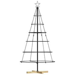Arbre En Cône De Noël Avec Support Noir 150 Cm Acier Vidaxl