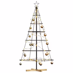 Arbre En Cône De Noël Avec Support Noir 150 Cm Acier Vidaxl - Vue supplémentaire 2
