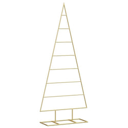 Arbre De Noël En Métal Doré 125 Cm Acier Peint Par Poudre Vidaxl