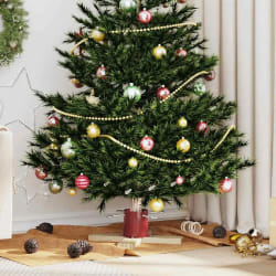 vidaXL Pied de Sapin de Noël 1.73 Rouge 50 x 50 x 16 cm Pin massif