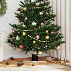 vidaXL Pied de Sapin de Noël 1.73 Noir 50 x 50 x 16 cm Pin massif