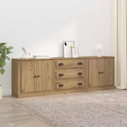 Buffets 3 Pcs Bois Ancien 70 X 35,5 X 67,5 Cm Bois D'Ingénierie Vidaxl