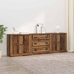 Buffets 3 Pcs Chêne Noir 70 X 35,5 X 67,5 Cm Bois D'Ingénierie Vidaxl