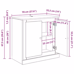 Buffets 3 Pcs Chêne Noir 70 X 35,5 X 67,5 Cm Bois D'Ingénierie Vidaxl - Vue supplémentaire 2