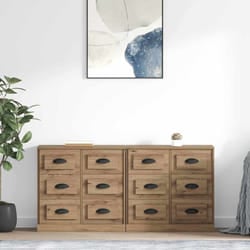 Buffets Avec Tiroir 2 Pcs Chêne Artisanal 70 X 35,5 X 67,5 Cm Vidaxl