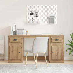 Bureau Avec Armoire Chêne Artisanal 154,5 X 50 X 75 Cm Vidaxl