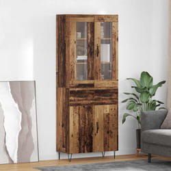Haut Armoire Bois Ancien 69,5 X 34 X 90 Cm Bois D'Ingénierie Vidaxl