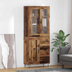 Haut Armoire Bois Ancien 69,5 X 34 X 90 Cm Bois D'Ingénierie Vidaxl