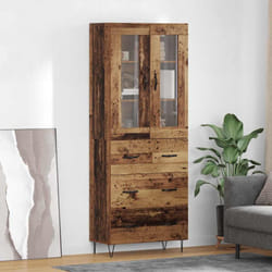 Haut Armoire Bois Ancien 69,5 X 34 X 90 Cm Bois D'Ingénierie Vidaxl