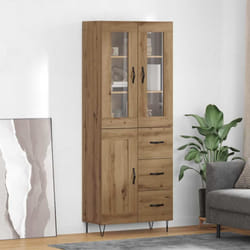 Haut Armoire Avec Tiroir Chêne Artisanal 69,5 X 34 X 90 Cm Vidaxl