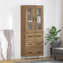 Haut Armoire Avec Tiroir Chêne Artisanal 69,5 X 34 X 90 Cm Vidaxl