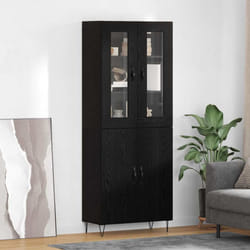 Haut Armoire Chêne Blanc Et Noir 69,5 X 34 X 180 Cm Vidaxl