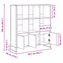 Bibliothèque 2 Pcs Chêne Artisan 99,5 X 30 X 108,5 Cm Vidaxl - Vue supplémentaire 2