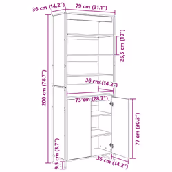Armoires Hautes 2 Pcs Bois Ancien 60 X 36 X 300 Cm Vidaxl - Vue supplémentaire 2