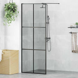 Mur De Douche À L'Italienne Noir 80 X 195 Cm Verre Trempé Vidaxl