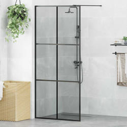 Vidaxl Mur De Douche À L'Italienne Noir 90 X 195 Cm Verre Trempé