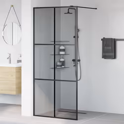 Vidaxl Mur De Douche À L'Italienne Noir 90 X 195 Cm Verre Trempé - Vue supplémentaire 3