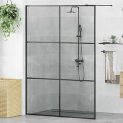 Mur De Douche À L'Italienne Noir 140 X 195 Cm Verre Trempé Vidaxl
