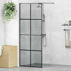 Mur De Douche À L'Italienne Noir 80 X 195 Cm Verre Trempé Vidaxl