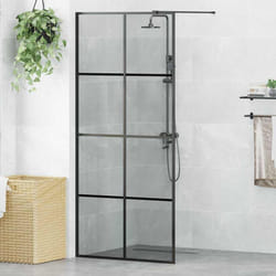 Mur De Douche À L'Italienne Noir 90 X 195 Cm Verre Trempé Vidaxl