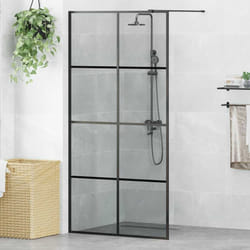 Mur De Douche À L'Italienne Noir 100 X 195 Cm Verre Trempé Vidaxl
