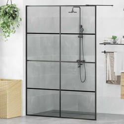 Mur De Douche À L'Italienne Noir 140 X 195 Cm Verre Trempé Vidaxl