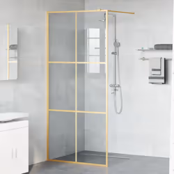 Vidaxl Mur De Douche À L'Italienne Doré 90 X 195 Cm Verre Trempé - Vue supplémentaire 3