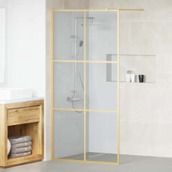 Vidaxl Mur De Douche À L'Italienne Doré 100 X 195 Cm Verre Trempé