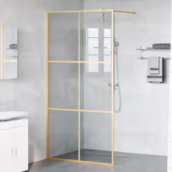 Vidaxl Mur De Douche À L'Italienne Doré 100 X 195 Cm Verre Trempé - Vue supplémentaire 3