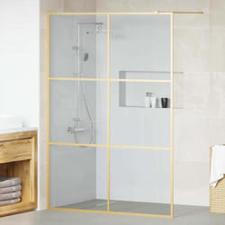 Mur De Douche À L'Italienne Doré 140 X 195 Cm Verre Trempé Vidaxl
