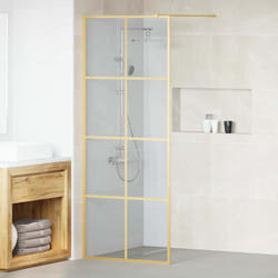 Mur De Douche À L'Italienne Doré 80 X 195 Cm Verre Trempé Vidaxl