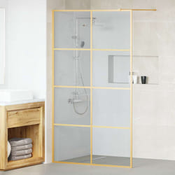 Mur De Douche À L'Italienne Doré 115 X 195 Cm Verre Trempé Vidaxl