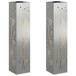 Lumière de chemin LED solaire - vidaXL - Galvanisé - 18x18x80 cm - Blanc chaud - Éclairage extérieur - Autoportant