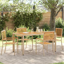 vidaXL Chaises empilables de jardin 4 pcs Marron et beige