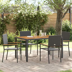vidaXL Chaises empilables de jardin 4 pcs Noir et Marron