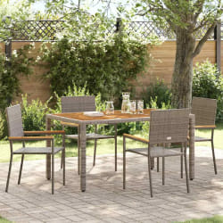 vidaXL Chaises empilables de jardin 4 pcs Gris et marron