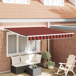 Auvent Rétractable Striped Orange Et Marron 350 X 250 Cm Tissu Vidaxl