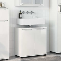 Armoire De Lavabo De Salle De Bain Avec Étagère Blanc Brillant Vidaxl