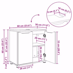 Armoire De Lavabo De Salle De Bain Avec Étagère Blanc Brillant Vidaxl - Vue supplémentaire 2