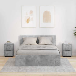 Tables De Chevet Avec Tiroir 2 Pcs Gris Béton 30,5 X 30 X 43 Cm Vidaxl