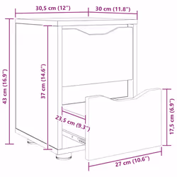 Table De Chevet Gris Sonoma 30,5 X 30 X 43 Cm Bois D'Ingénierie Vidaxl - Vue supplémentaire 2