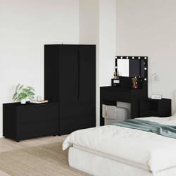 Armoire De Rangement Noir 80 X 48 X 57 Cm Bois D'Ingénierie Vidaxl