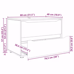 Armoire De Rangement Chêne Sonoma 80 X 48 X 57 Cm Vidaxl - Vue supplémentaire 2