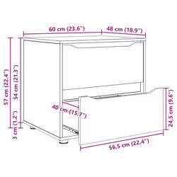Armoire De Rangement Chêne Sonoma 60 X 48 X 57 Cm Vidaxl - Vue supplémentaire 2